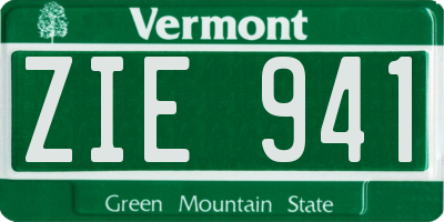 VT license plate ZIE941