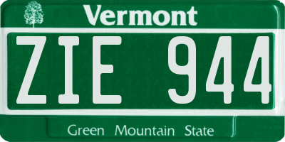 VT license plate ZIE944