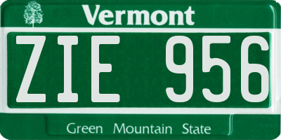 VT license plate ZIE956