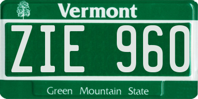 VT license plate ZIE960