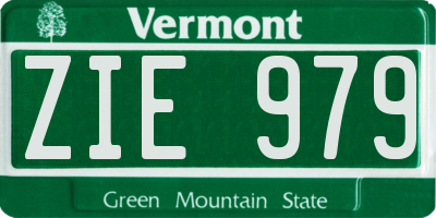 VT license plate ZIE979