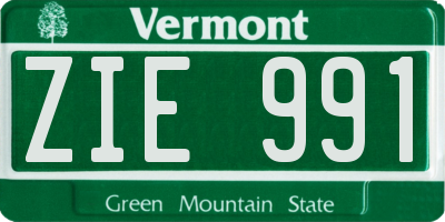 VT license plate ZIE991