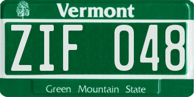 VT license plate ZIF048