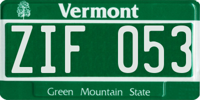 VT license plate ZIF053