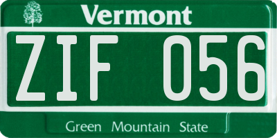 VT license plate ZIF056