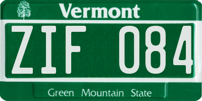 VT license plate ZIF084