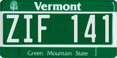 VT license plate ZIF141