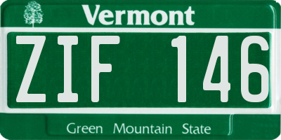 VT license plate ZIF146