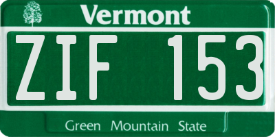 VT license plate ZIF153