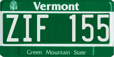 VT license plate ZIF155