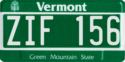 VT license plate ZIF156