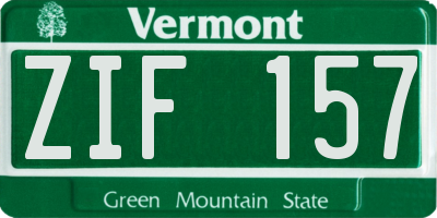 VT license plate ZIF157