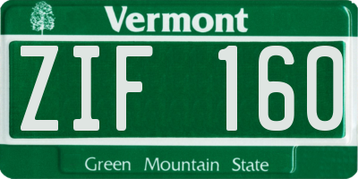 VT license plate ZIF160
