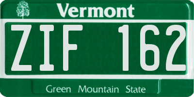 VT license plate ZIF162