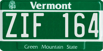 VT license plate ZIF164