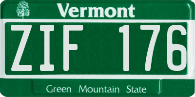 VT license plate ZIF176