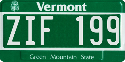VT license plate ZIF199