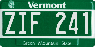 VT license plate ZIF241