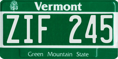 VT license plate ZIF245