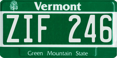 VT license plate ZIF246