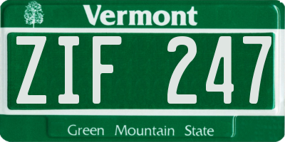 VT license plate ZIF247