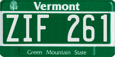 VT license plate ZIF261
