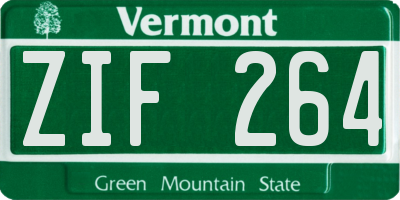 VT license plate ZIF264