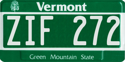 VT license plate ZIF272
