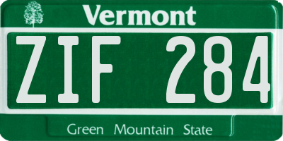 VT license plate ZIF284