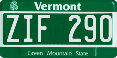VT license plate ZIF290