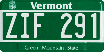 VT license plate ZIF291