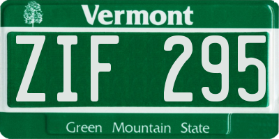 VT license plate ZIF295