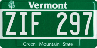 VT license plate ZIF297