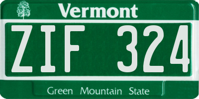 VT license plate ZIF324