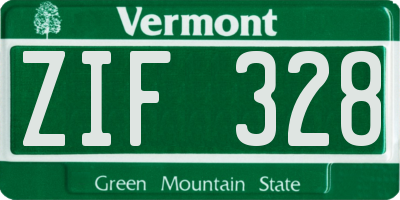 VT license plate ZIF328