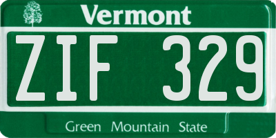 VT license plate ZIF329