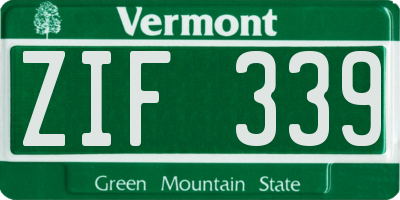 VT license plate ZIF339
