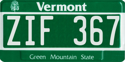 VT license plate ZIF367