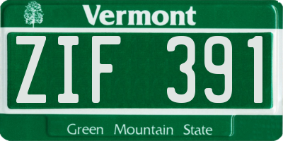 VT license plate ZIF391