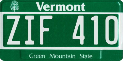 VT license plate ZIF410