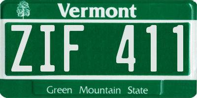 VT license plate ZIF411