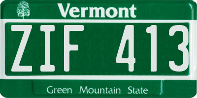 VT license plate ZIF413