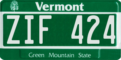 VT license plate ZIF424