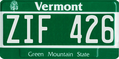 VT license plate ZIF426