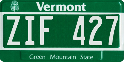 VT license plate ZIF427