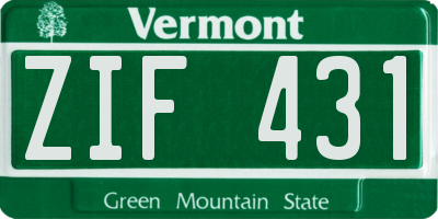 VT license plate ZIF431