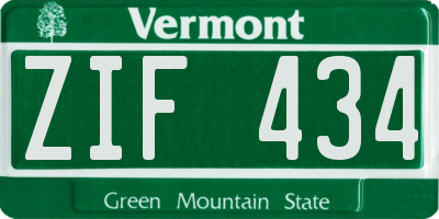 VT license plate ZIF434