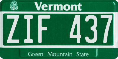VT license plate ZIF437