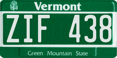 VT license plate ZIF438