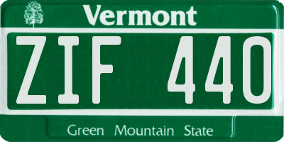 VT license plate ZIF440